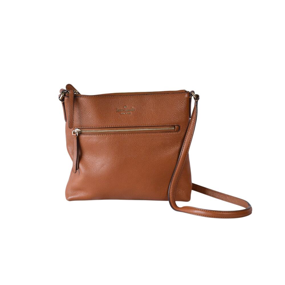 Kate Spade New York Brown Pebbled Leather Crossbody Bag
